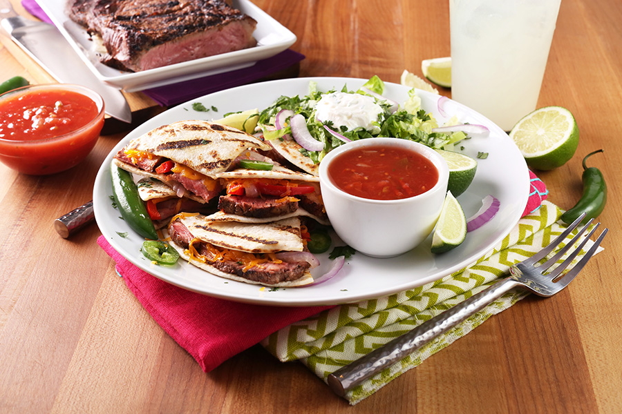 Grilled Top Sirloin Steak Quesadilla Preferred Angus